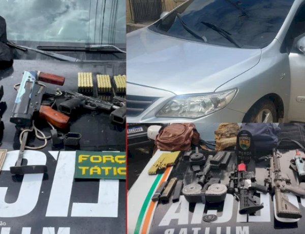 PM apreende arsenal de guerra e recupera veículo após ataque frustrado no Residencial Nova Caiçara em Sobral